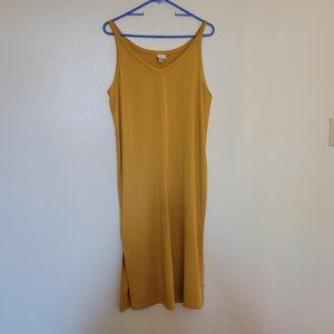 Short Medium yellow v neck spaghetti strap dress
